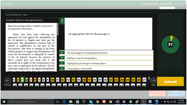 YataBox for JAMB CBT; working on Use Of English